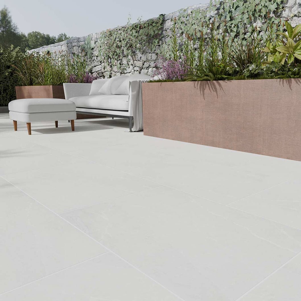 Pavestone La Moda White Porcelain Paving - 900 x 600mm - JJ Building Materials