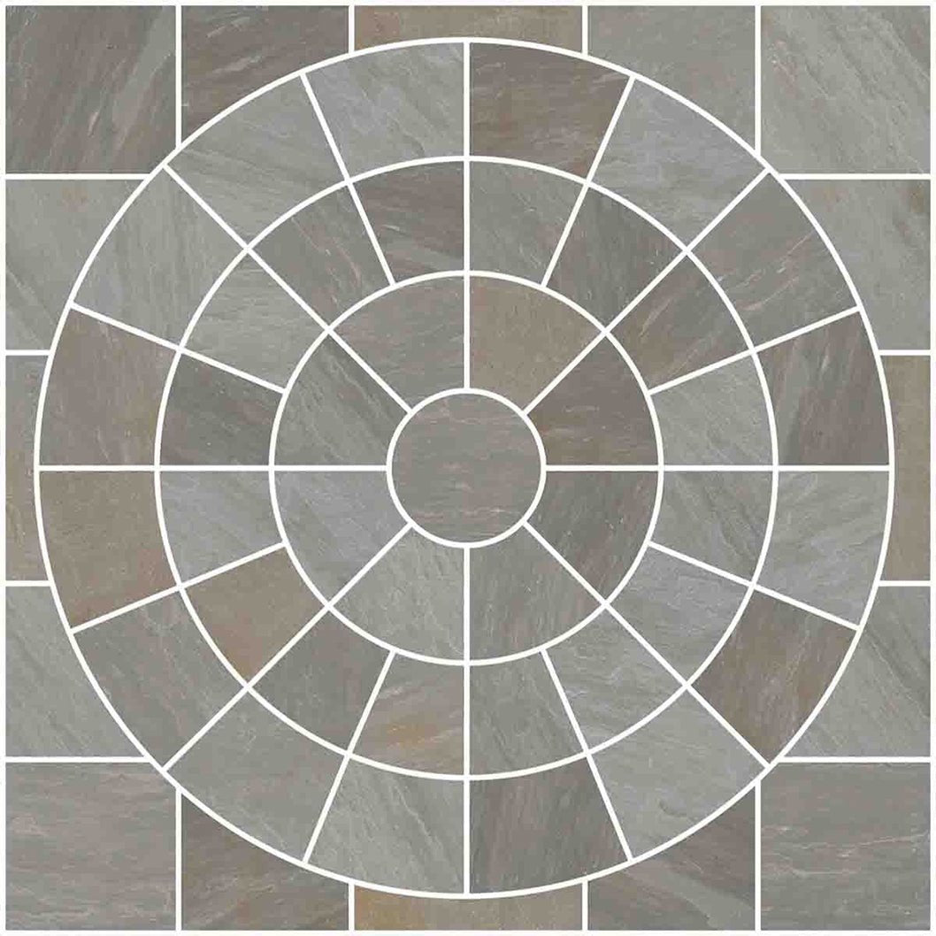 Pavestone Light Grey Natural Sandstone Circle - JJ Building Materials