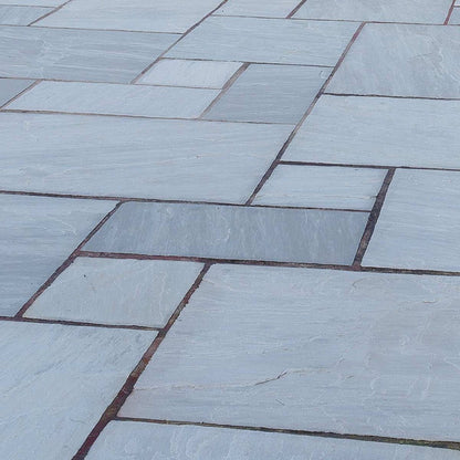 Pavestone Light Grey Natural Sandstone Paving 18mm Calibrated - Mixed Size - JJ Building Materials