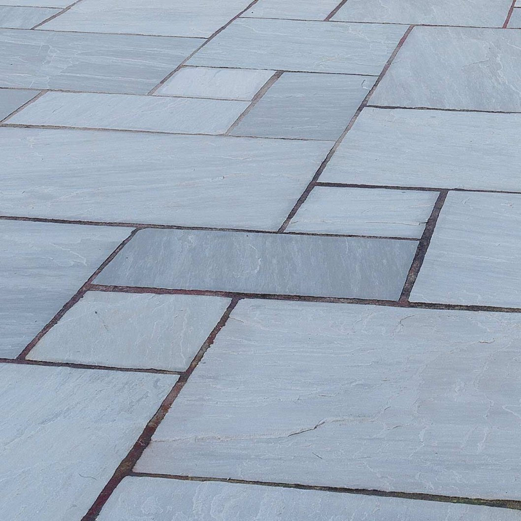Pavestone Light Grey Natural Sandstone Paving 18mm Calibrated - Normal Pack Sizes - JJ Building Materials