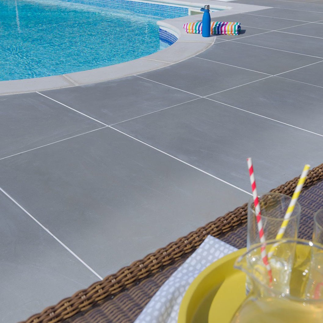 Pavestone Monviso Smooth Grey Porcelain Paving - 900 x 600mm - JJ Building Materials