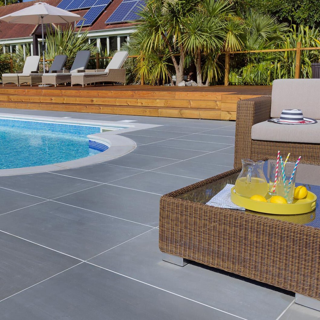 Pavestone Monviso Smooth Grey Porcelain Paving - 900 x 600mm - JJ Building Materials