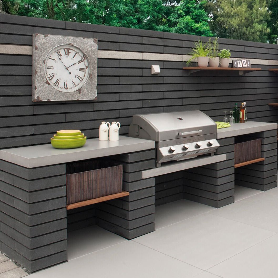 Pavestone Moodul Walling Block Black - 90mm - 600 x 300mm - Pack of 32 - 1.73m² - JJ Building Materials