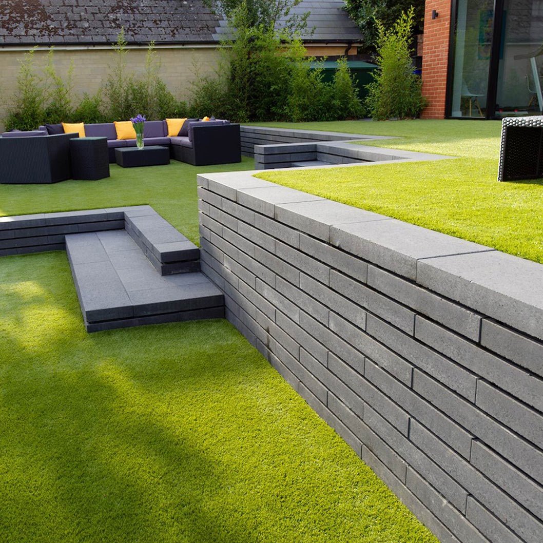 Pavestone Moodul Walling Block Black - 90mm - 600 x 300mm - Pack of 32 - 1.73m² - JJ Building Materials