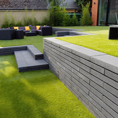 Pavestone Moodul Walling Block Black - 90mm - 600 x 300mm - Pack of 32 - 1.73m² - JJ Building Materials