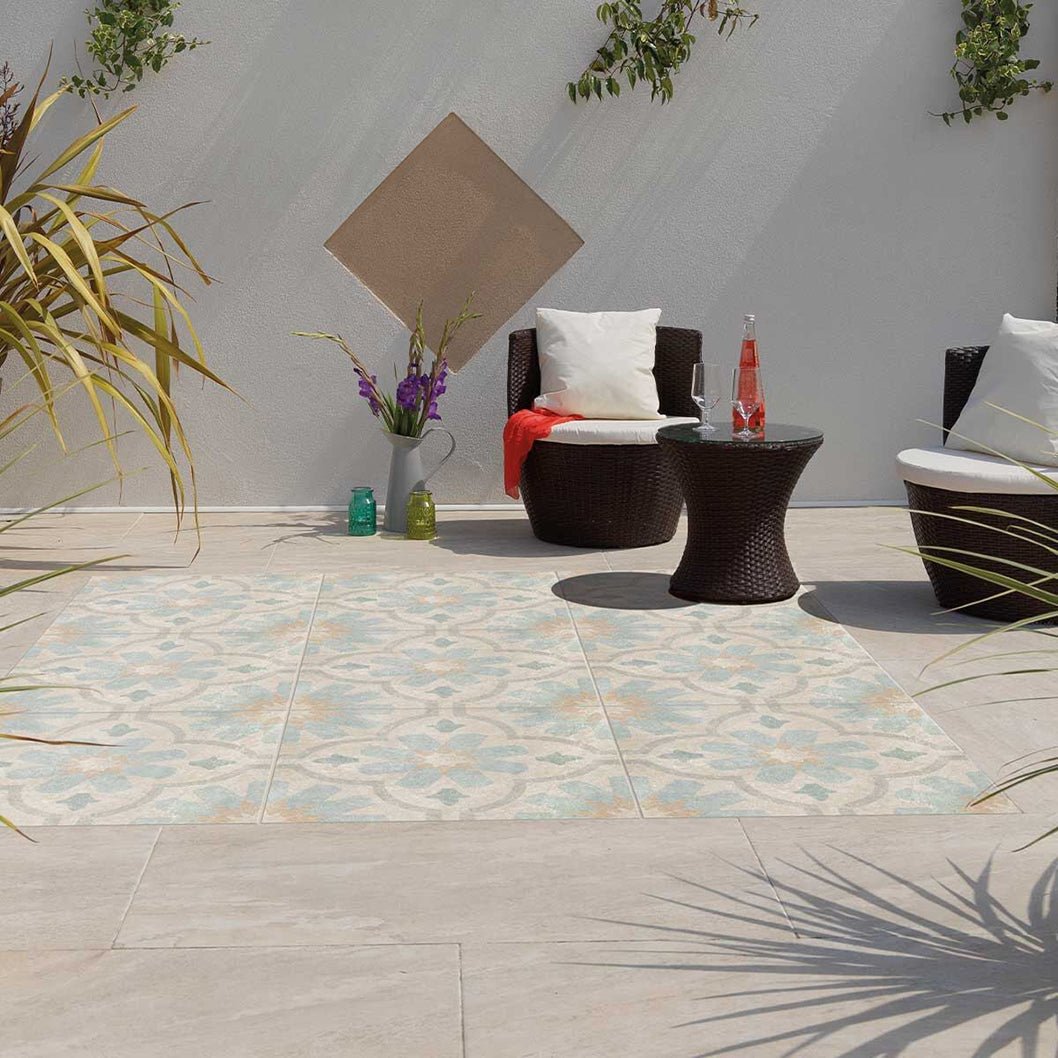 Pavestone Mosaic Beige Porcelain Paving - 600 x 600mm - JJ Building Materials