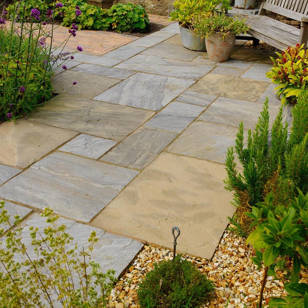 Pavestone Old Black (22mm Calibrated) Natural Sandstone Paving - Mixed Size - JJ Building Materials