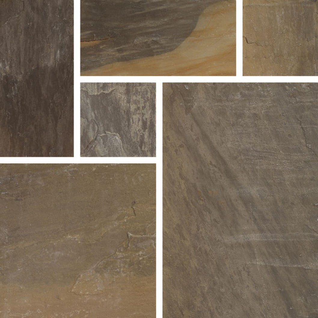 Pavestone Old Black (22mm Calibrated) Natural Sandstone Paving - Mixed Size - JJ Building Materials