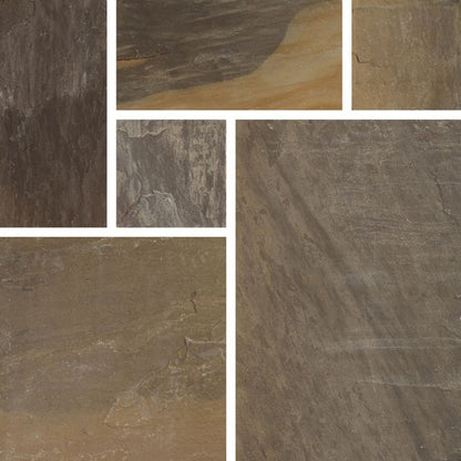 Pavestone Old Black (22mm Calibrated) Natural Sandstone Paving - Mixed Size - JJ Building Materials