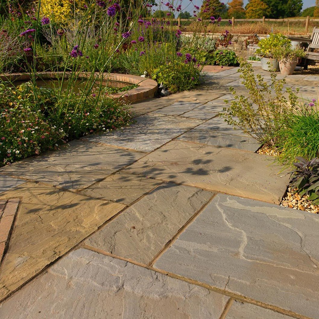 Pavestone Old Black (22mm Calibrated) Natural Sandstone Paving - Mixed Size - JJ Building Materials