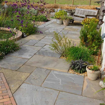 Pavestone Old Black (22mm Calibrated) Natural Sandstone Paving - Mixed Size - JJ Building Materials