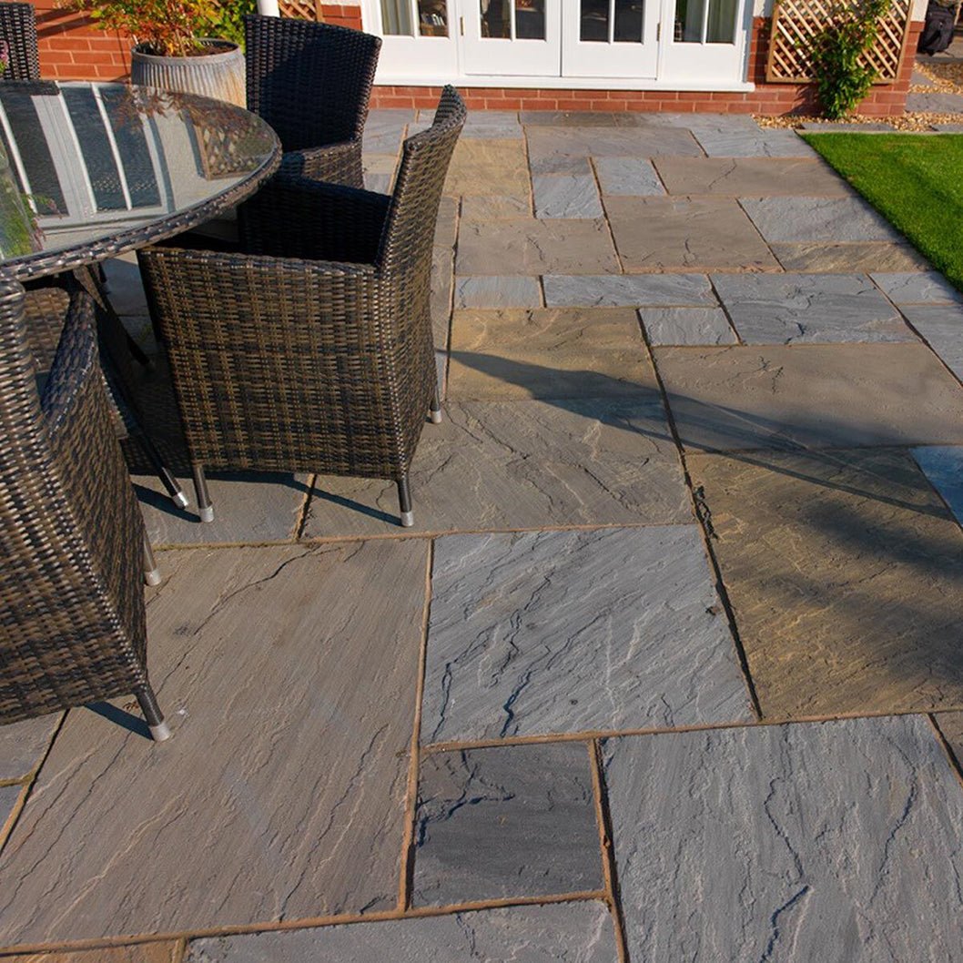 Pavestone Old Black (22mm Calibrated) Natural Sandstone Paving - Mixed Size - JJ Building Materials