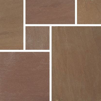 Pavestone Oxford 22mm Calibrated (25 - 40mm 1200x600 only) Natural Sandstone Paving - Mixed Size Patio Pack - 15m² - JJ Building Materials