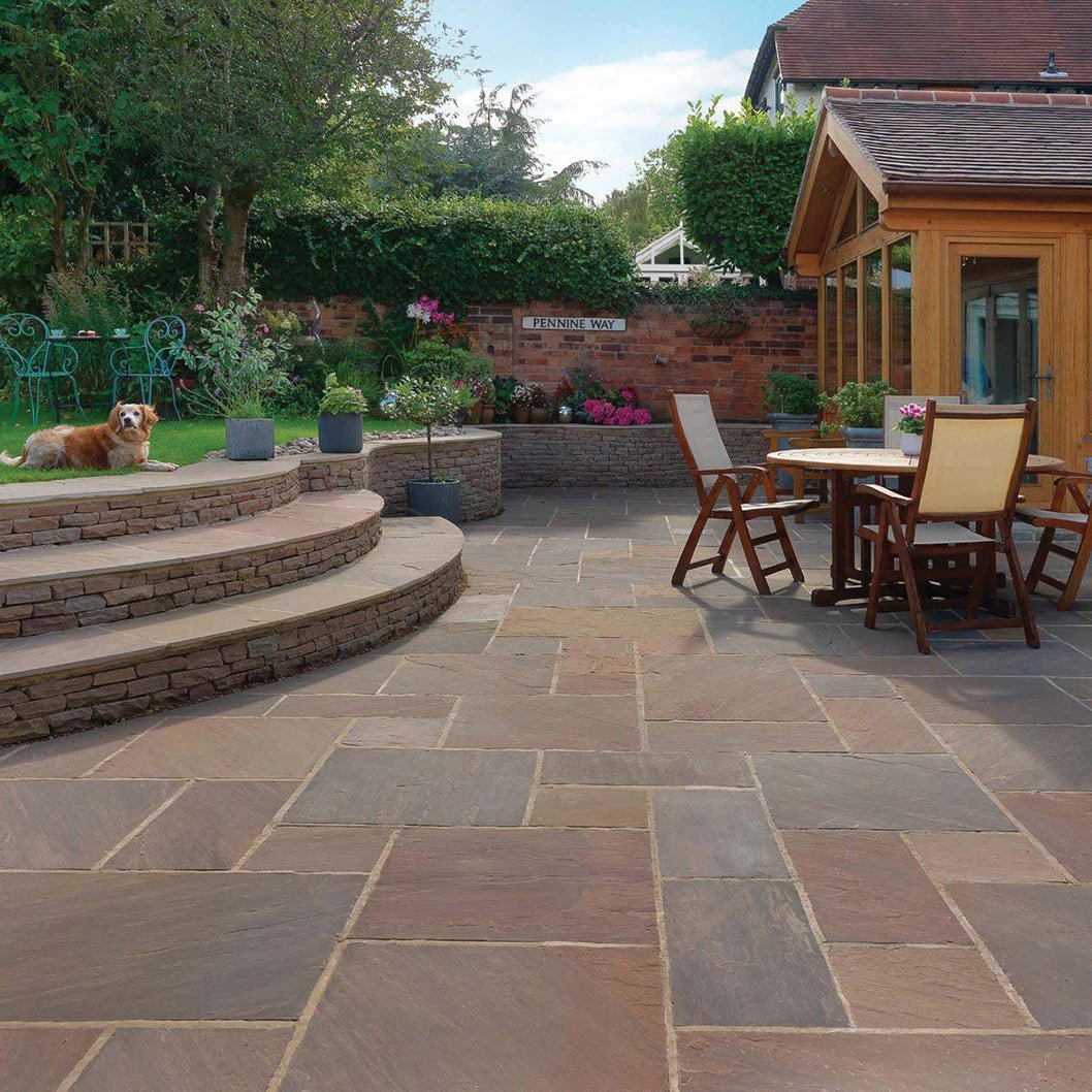 Pavestone Raj Blend (20mm Calibrated) Natural Sandstone Paving - Mixed Size - JJ Building Materials
