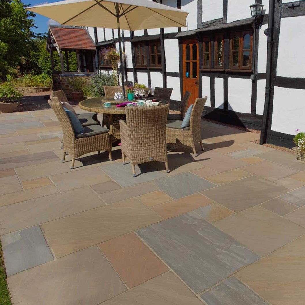 Pavestone Raj Blend Natural Sandstone Paving 18mm Calibrated - Normal Pack Sizes - JJ Building Materials