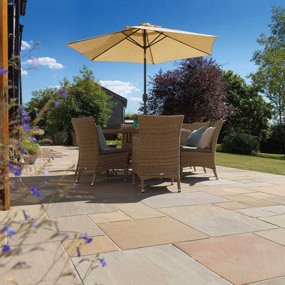 Pavestone Raj Blend Natural Sandstone Paving 18mm Calibrated - Normal Pack Sizes - JJ Building Materials
