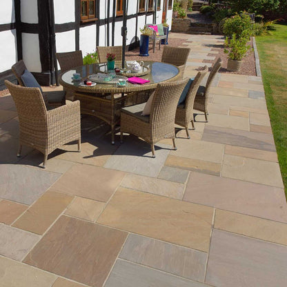 Pavestone Raj Blend Natural Sandstone Paving 18mm Calibrated - Normal Pack Sizes - JJ Building Materials