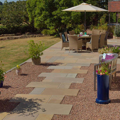 Pavestone Raj Blend Natural Sandstone Paving 18mm Calibrated - Normal Pack Sizes - JJ Building Materials