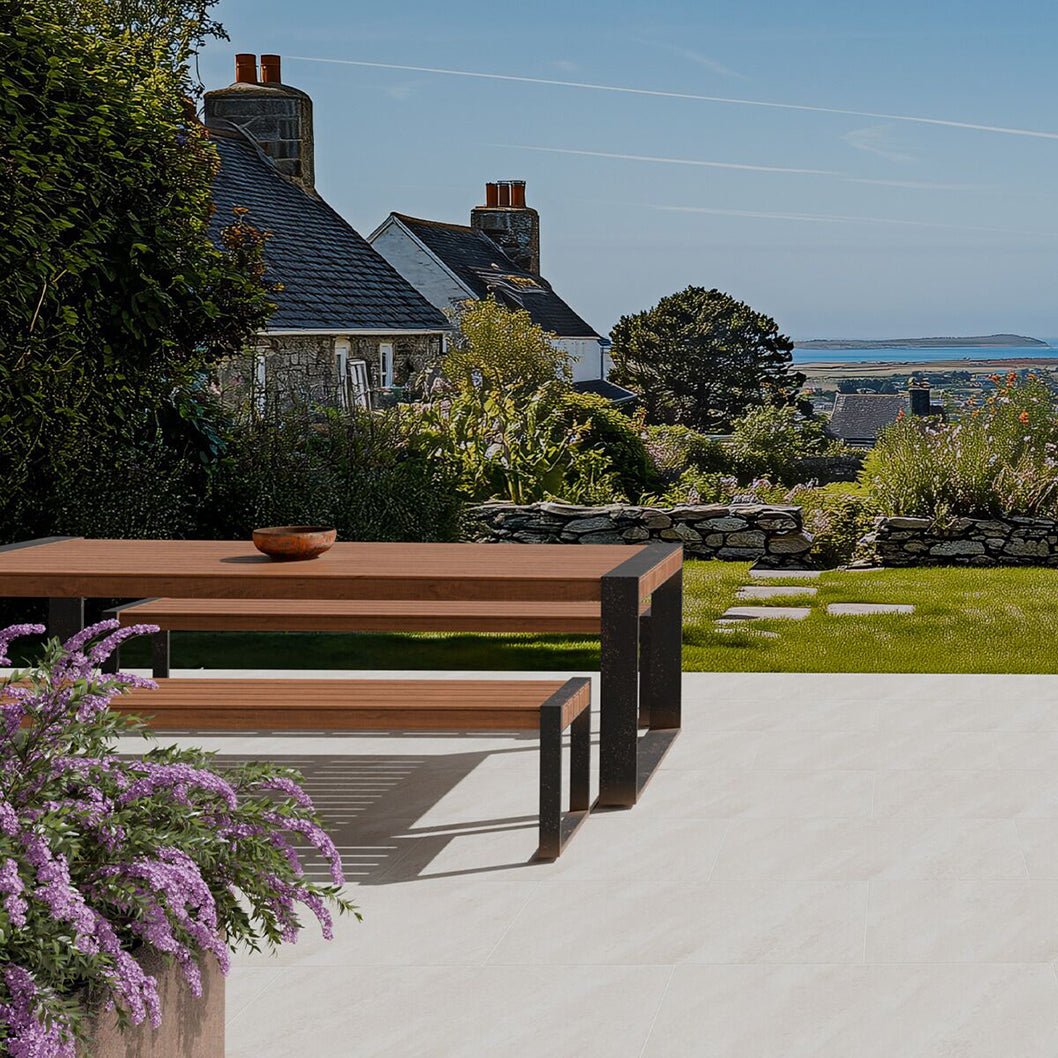 Pavestone Sabbia Cliffrock White Porcelain Paving - 900 x 600mm - JJ Building Materials