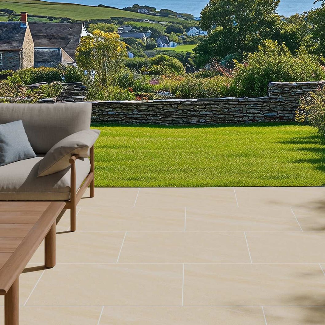 Pavestone Sabbia Desert Sand Porcelain Paving - 900 x 600mm - JJ Building Materials