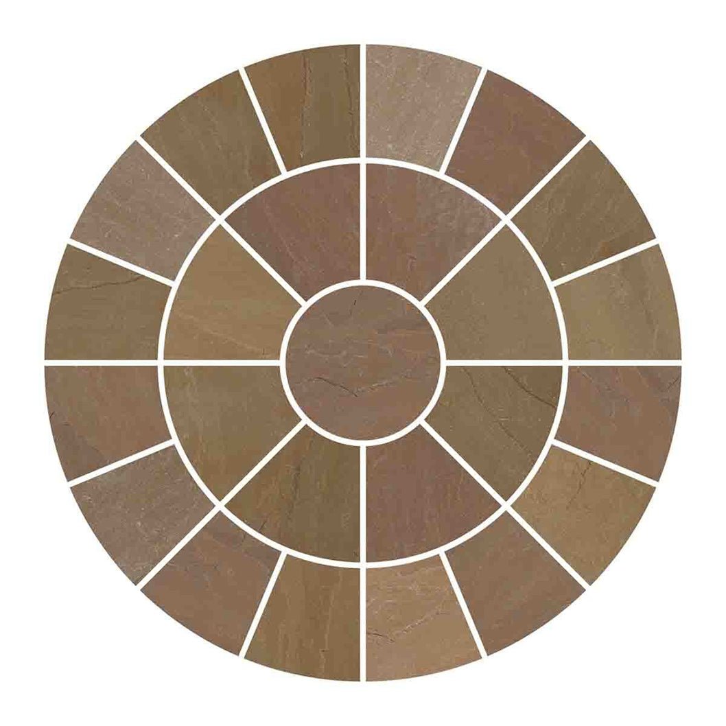 Pavestone Tudor Oxford Natural Sandstone Circle Feature - Circle Kit - JJ Building Materials