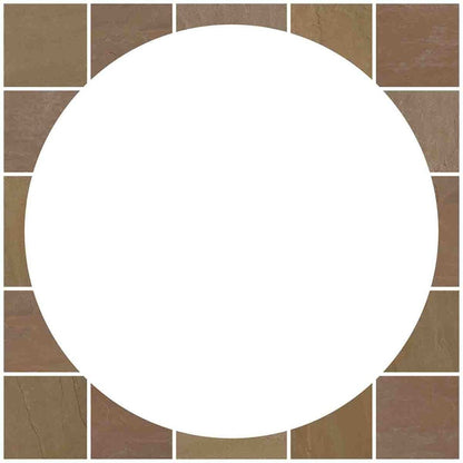 Pavestone Tudor Oxford Natural Sandstone Circle Feature - Circle Kit - JJ Building Materials