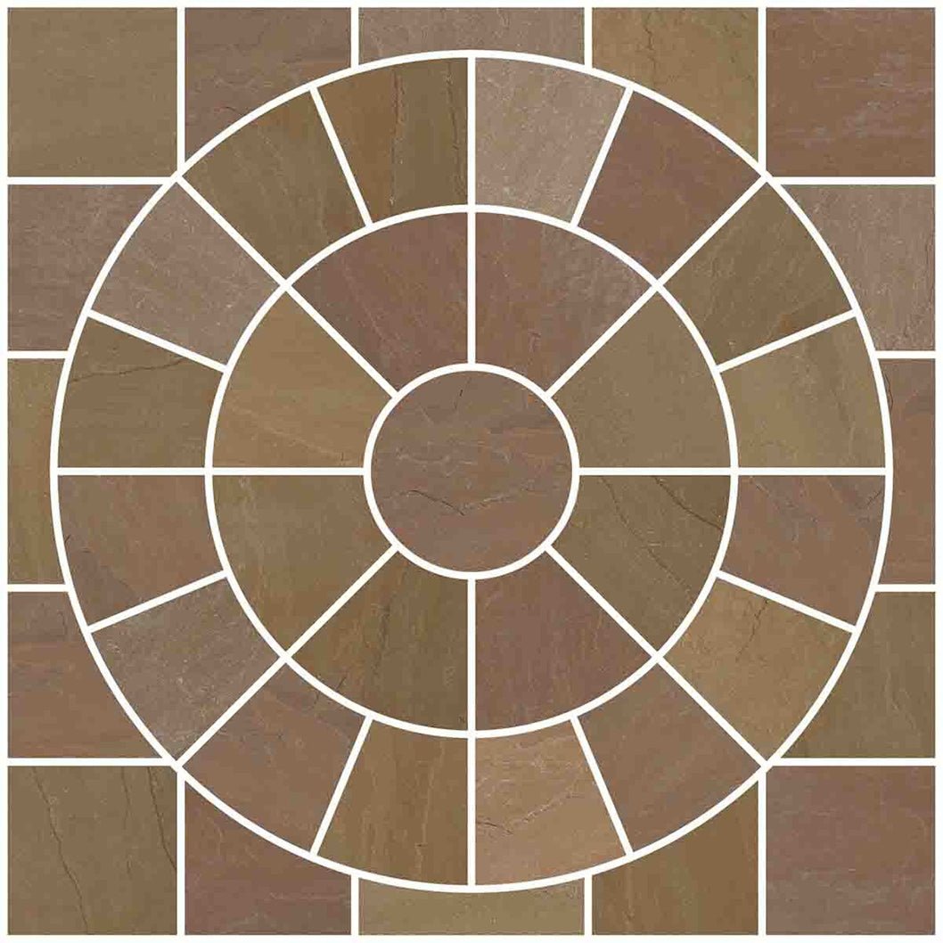Pavestone Tudor Oxford Natural Sandstone Circle Feature - Circle Kit - JJ Building Materials