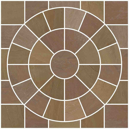 Pavestone Tudor Oxford Natural Sandstone Circle Feature - Circle Kit - JJ Building Materials
