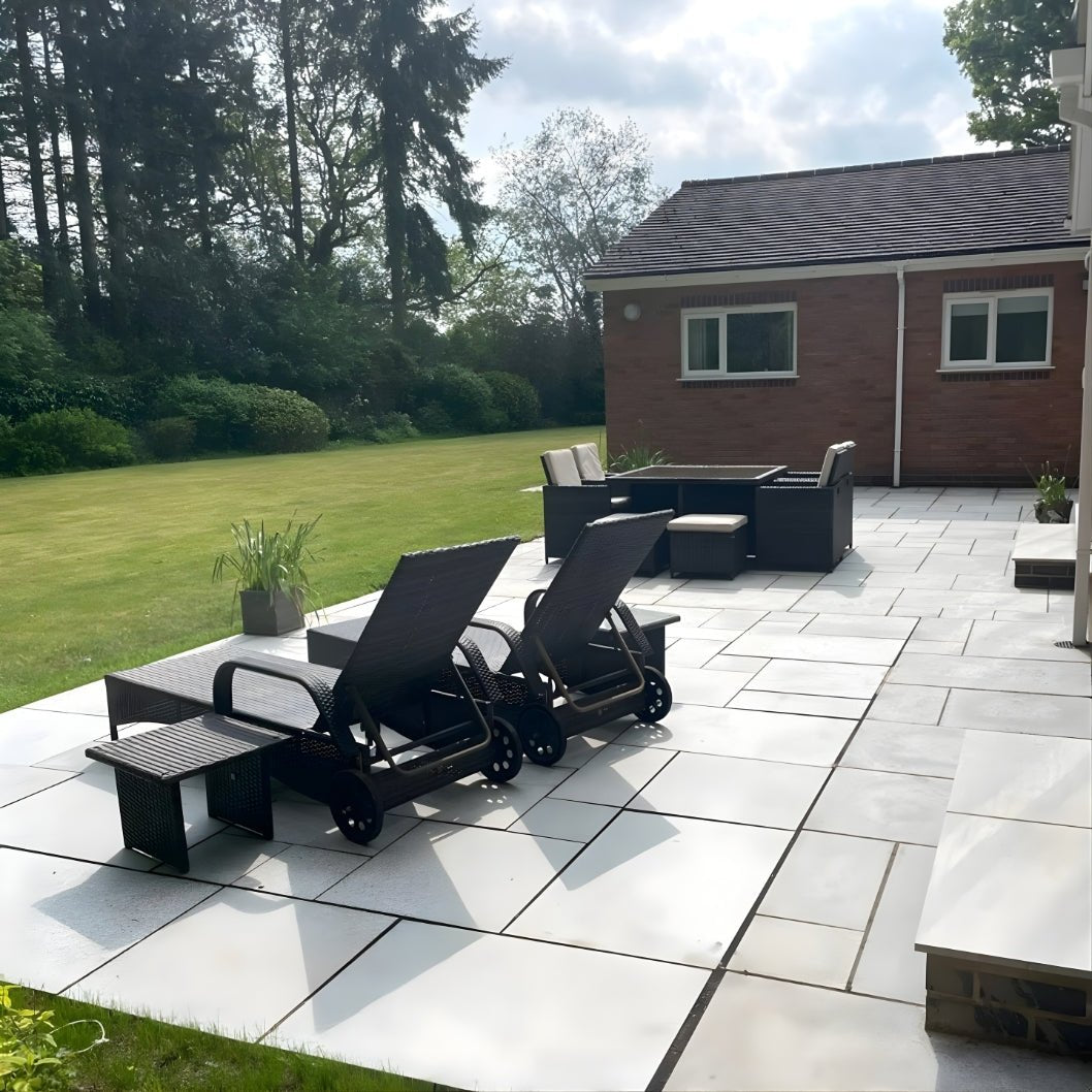 Polished Silver 20mm Granite Paving Slabs - Patio Kit - JJ Building Materials