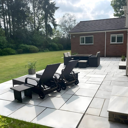 Polished Silver 20mm Granite Paving Slabs - Patio Kit - JJ Building Materials