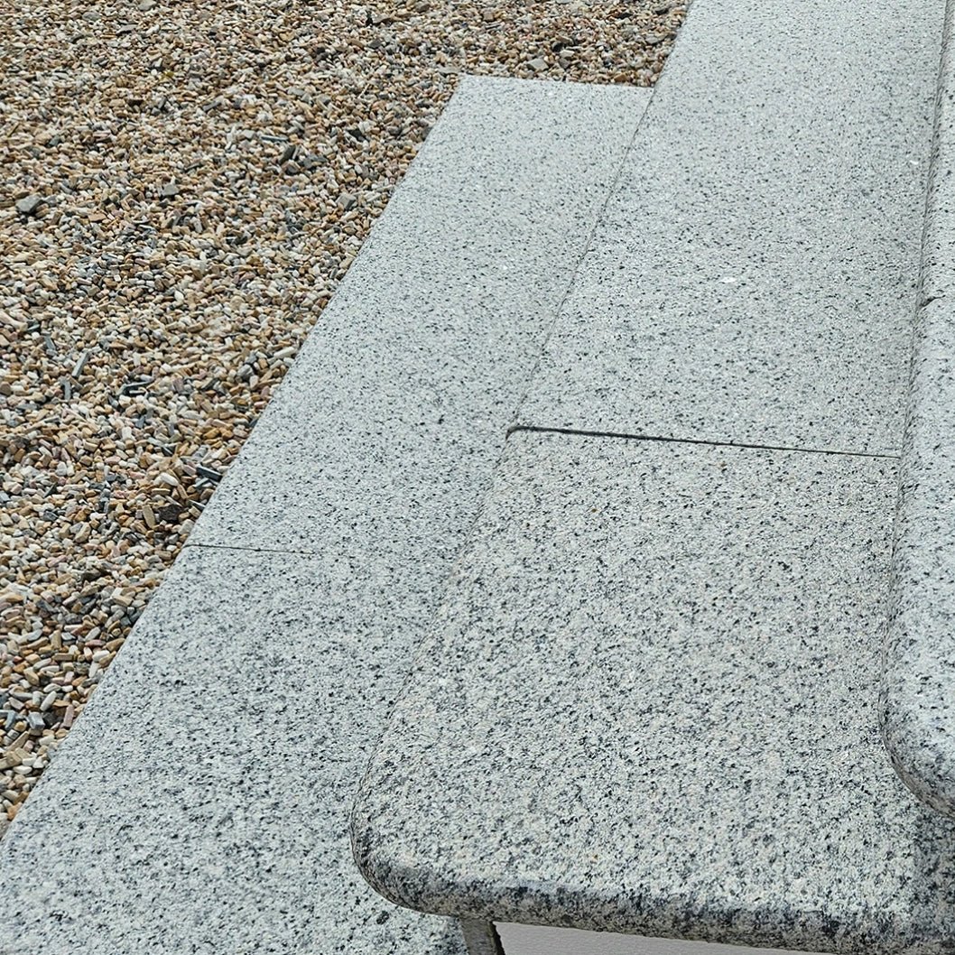 Polished Silver 40mm Granite - Bullnose Step Corners - Flamed - 400mm x 40mm - JJ Building Materials