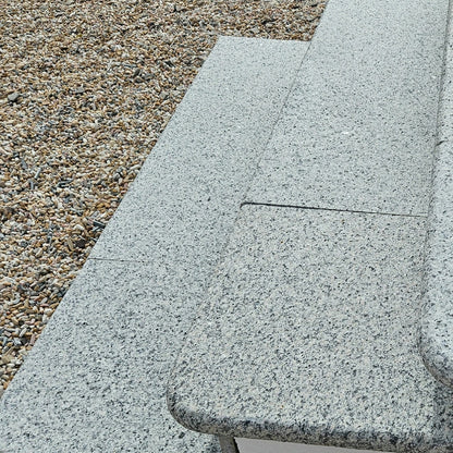 Polished Silver 40mm Granite - Bullnose Step Corners - Flamed - 400mm x 40mm
