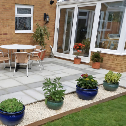 Polished Silver 20mm Granite Paving Slabs - Patio Kit