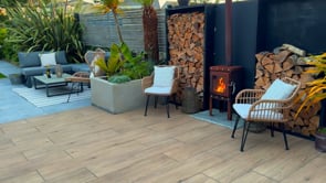 Pavestone Deckwood Buff Porcelain Paving - 1200 x 295mm