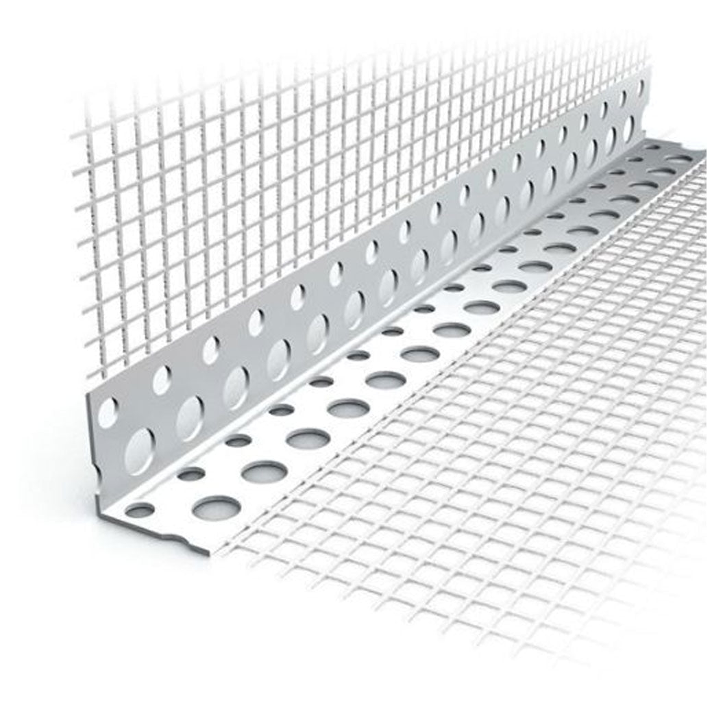 PVC 2.5m Corner Bead With Mesh - JJ Building Materials