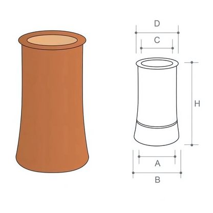 Redbank Roll Top Red Chimney Pot