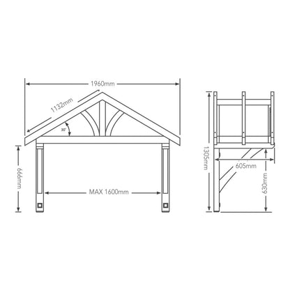 Richard Burbidge Apex Porch Canopy 1600 - JJ Building Materials
