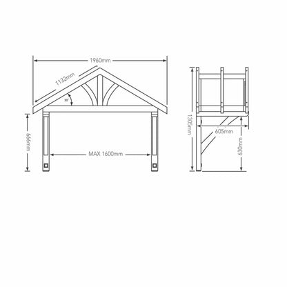 Richard Burbidge Apex Porch Canopy 1600 - JJ Building Materials