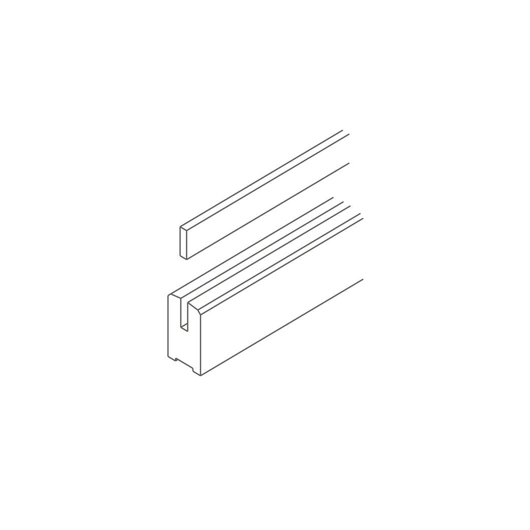 Richard Burbidge Glass Panel Carry Rail 2400 with Fillet - JJ Building Materials