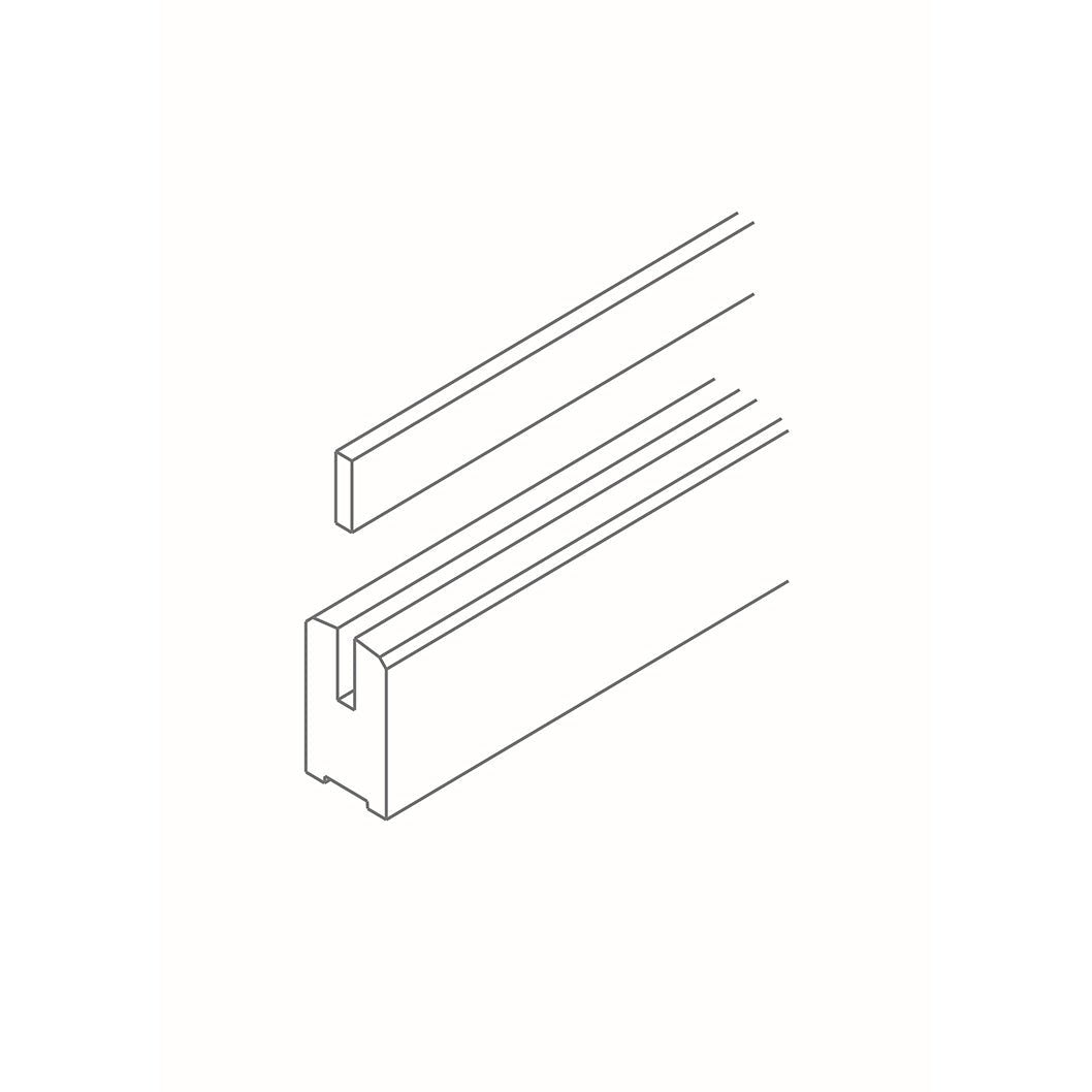 Richard Burbidge Glass Panel Carry Rail 2400 with Fillet - JJ Building Materials