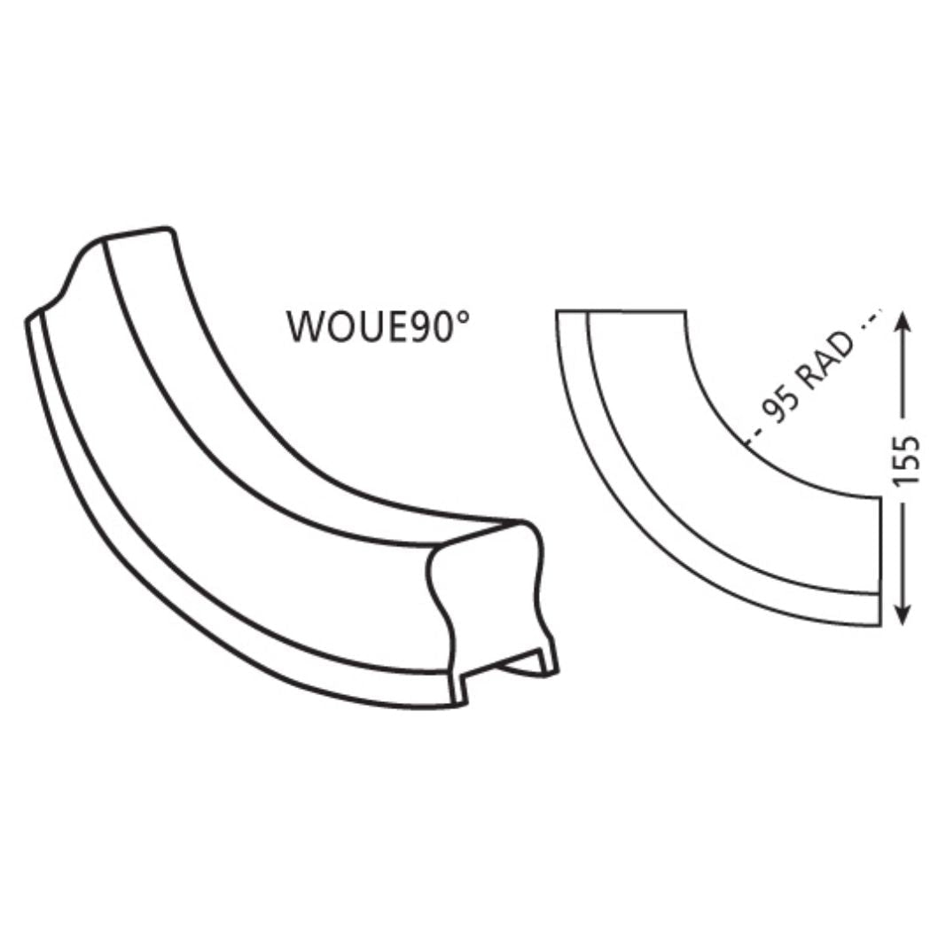 Richard Burbidge Oak HDR Concave Ramp 90 Degree - JJ Building Materials