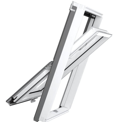 RoofLITE+ AAY B910 Centre Pivot Manual White Painted Roof Window - JJ Building Materials