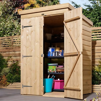 Rowlinson 4x4 Shiplap Pent Garden Shed Double Door