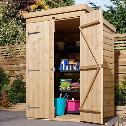 Rowlinson 4x4 Shiplap Pent Garden Shed Double Door - JJ Building Materials