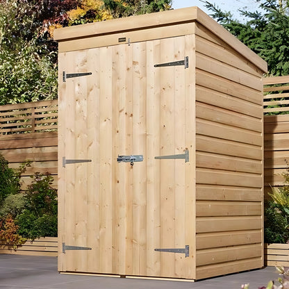 Rowlinson 4x4 Shiplap Pent Garden Shed Double Door