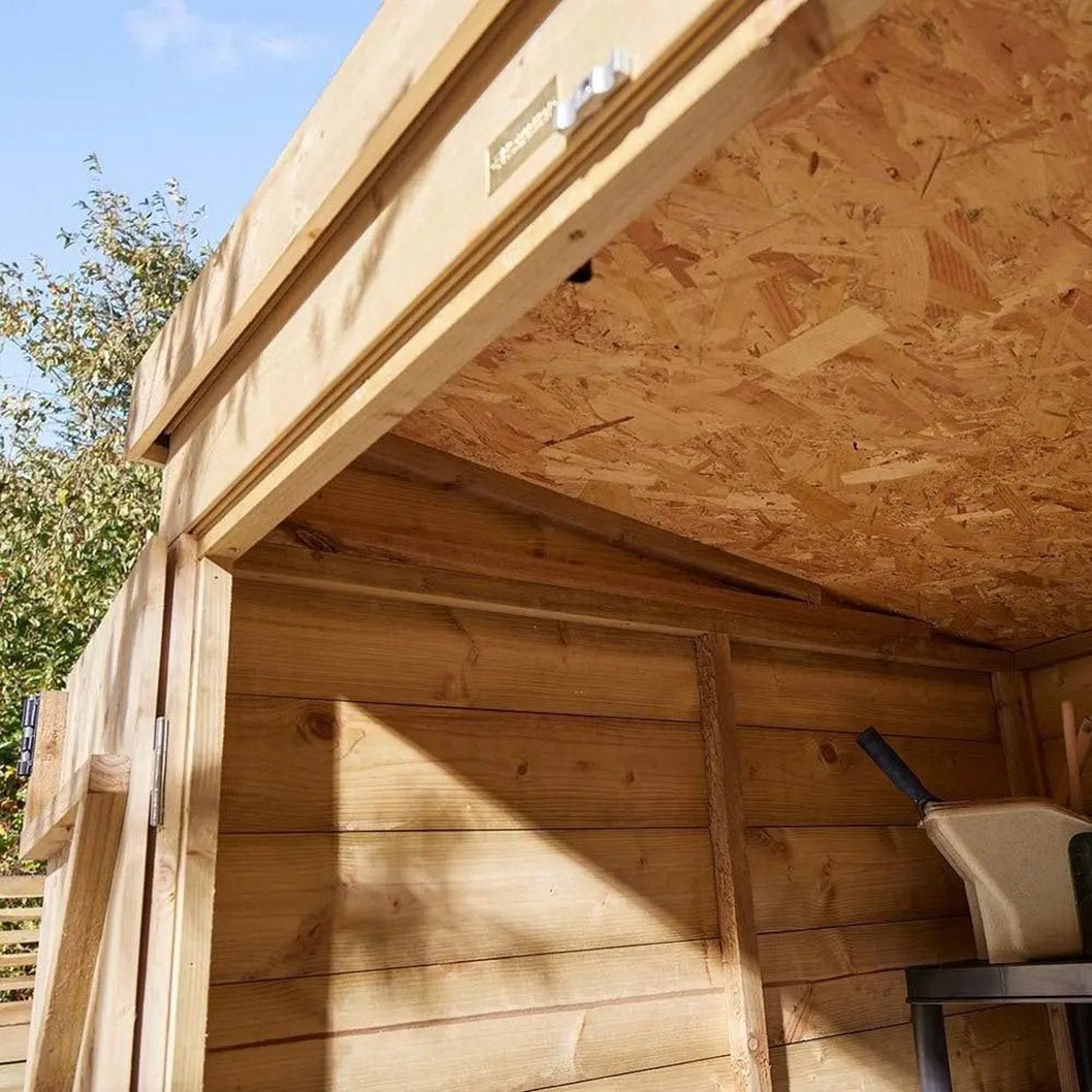 Rowlinson 4x4 Shiplap Pent Garden Shed Double Door - JJ Building Materials