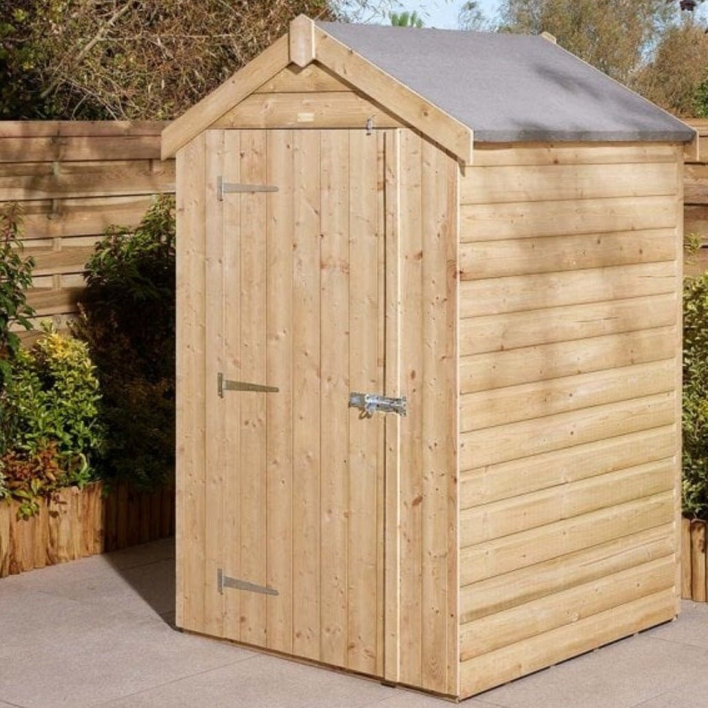 Rowlinson 4x4ft Shiplap Apex Garden Shed Single Door - JJ Building Materials