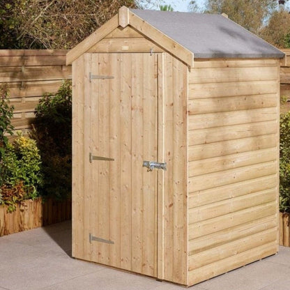 Rowlinson 4x4ft Shiplap Apex Garden Shed Single Door - JJ Building Materials