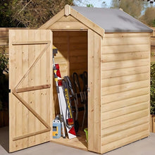 Rowlinson 4x4ft Shiplap Apex Garden Shed Single Door - JJ Building Materials