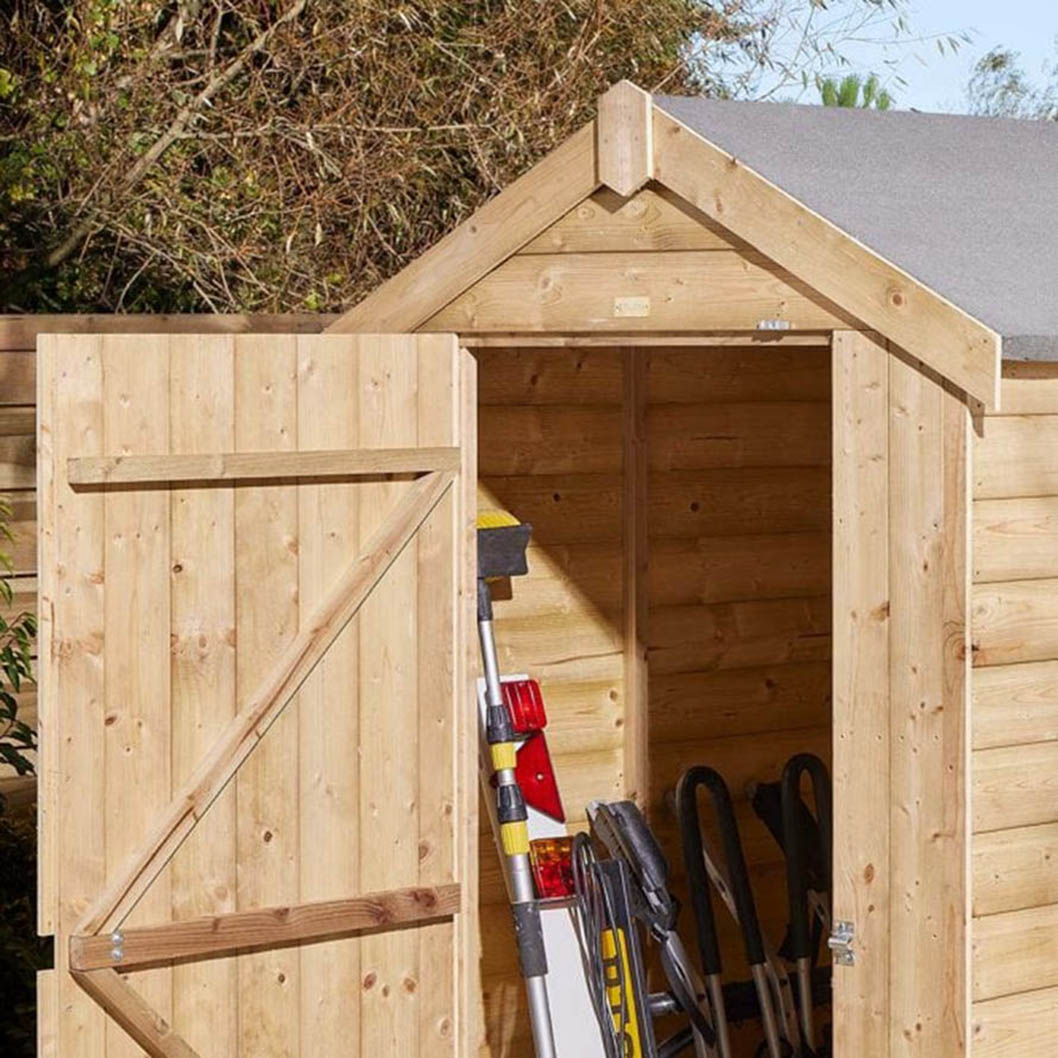 Rowlinson 4x4ft Shiplap Apex Garden Shed Single Door - JJ Building Materials